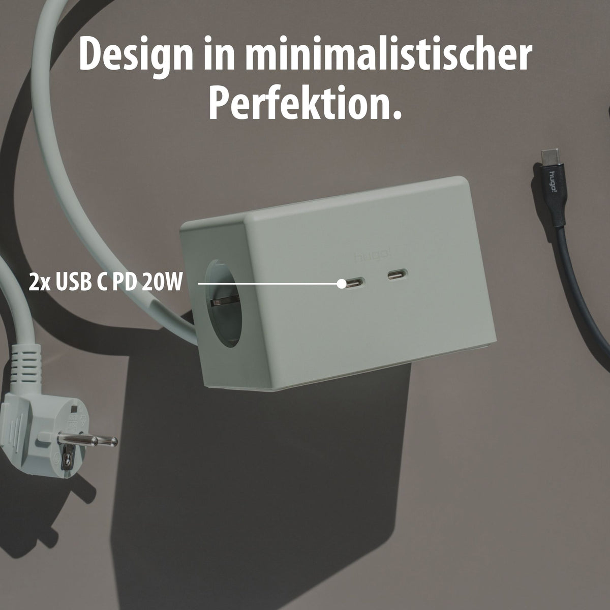 Mintgrüner hugo! ONE mit zwei USB C PD Anschlüssen.