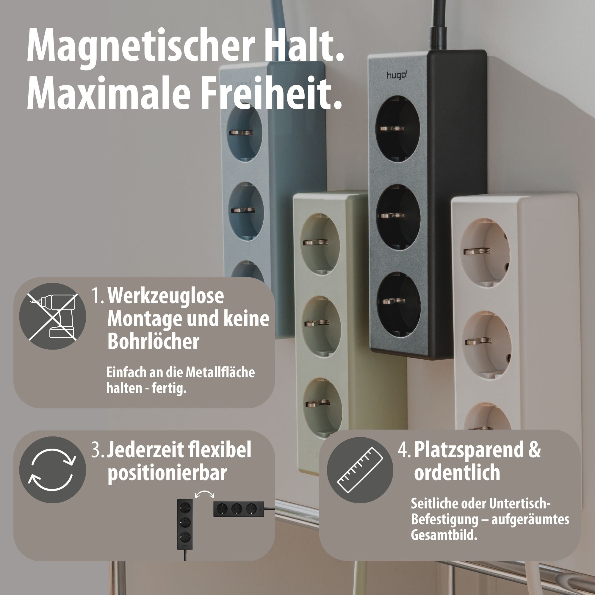 hugo! MAGNETIC Steckdosenleiste