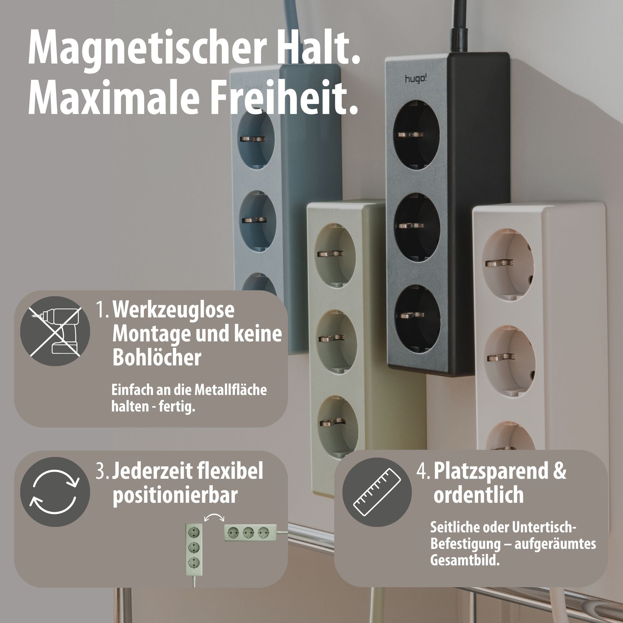 hugo! MAGNETIC Steckdosenleiste
