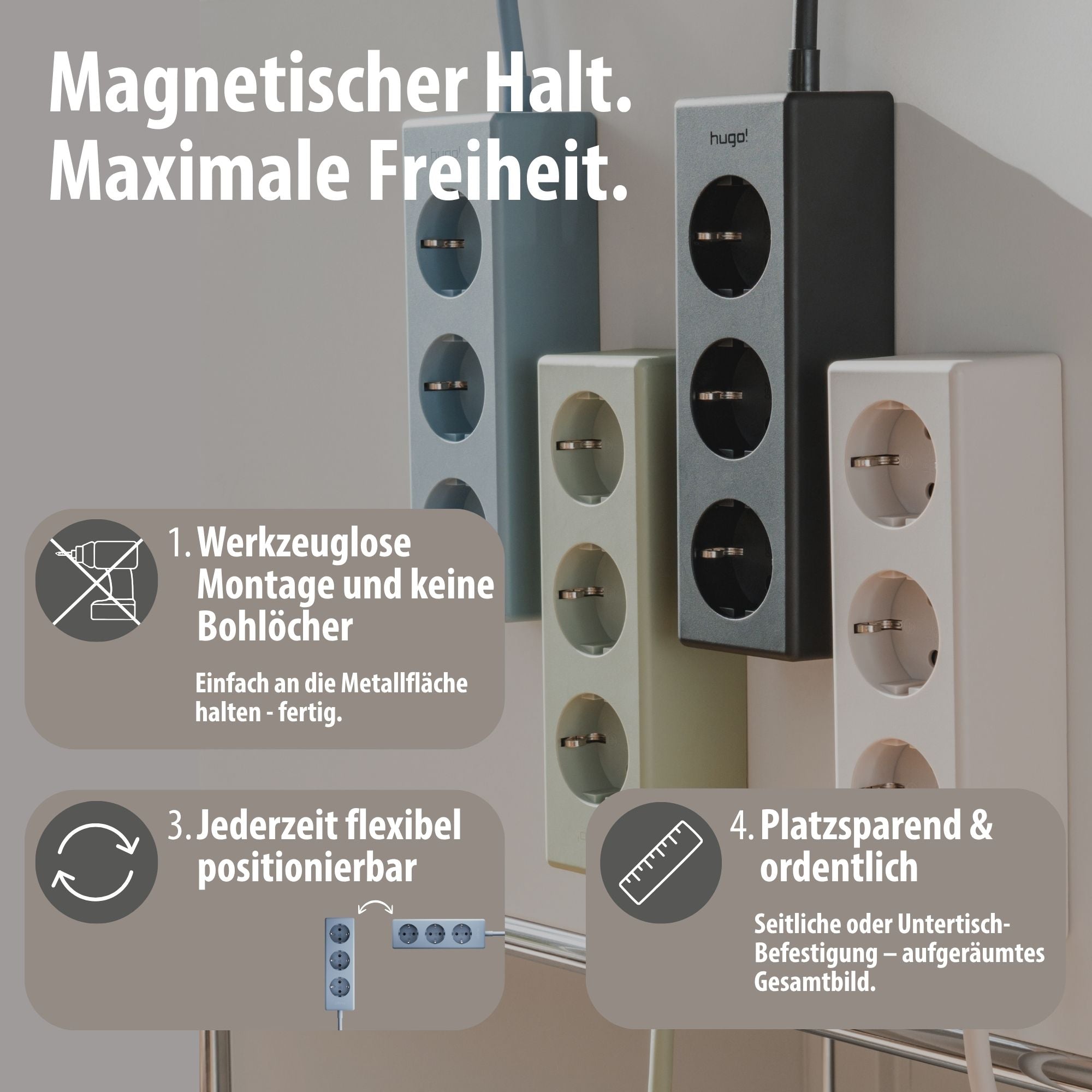 hugo! MAGNETIC Steckdosenleiste