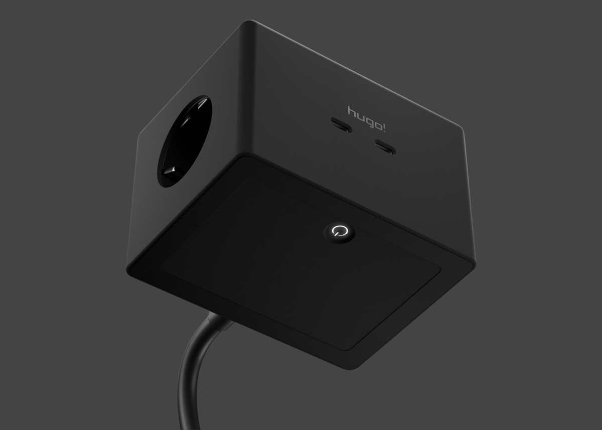 hugo! ONE in deep black mit beleuchtetem Touch-Schalter auf der Unterseite.