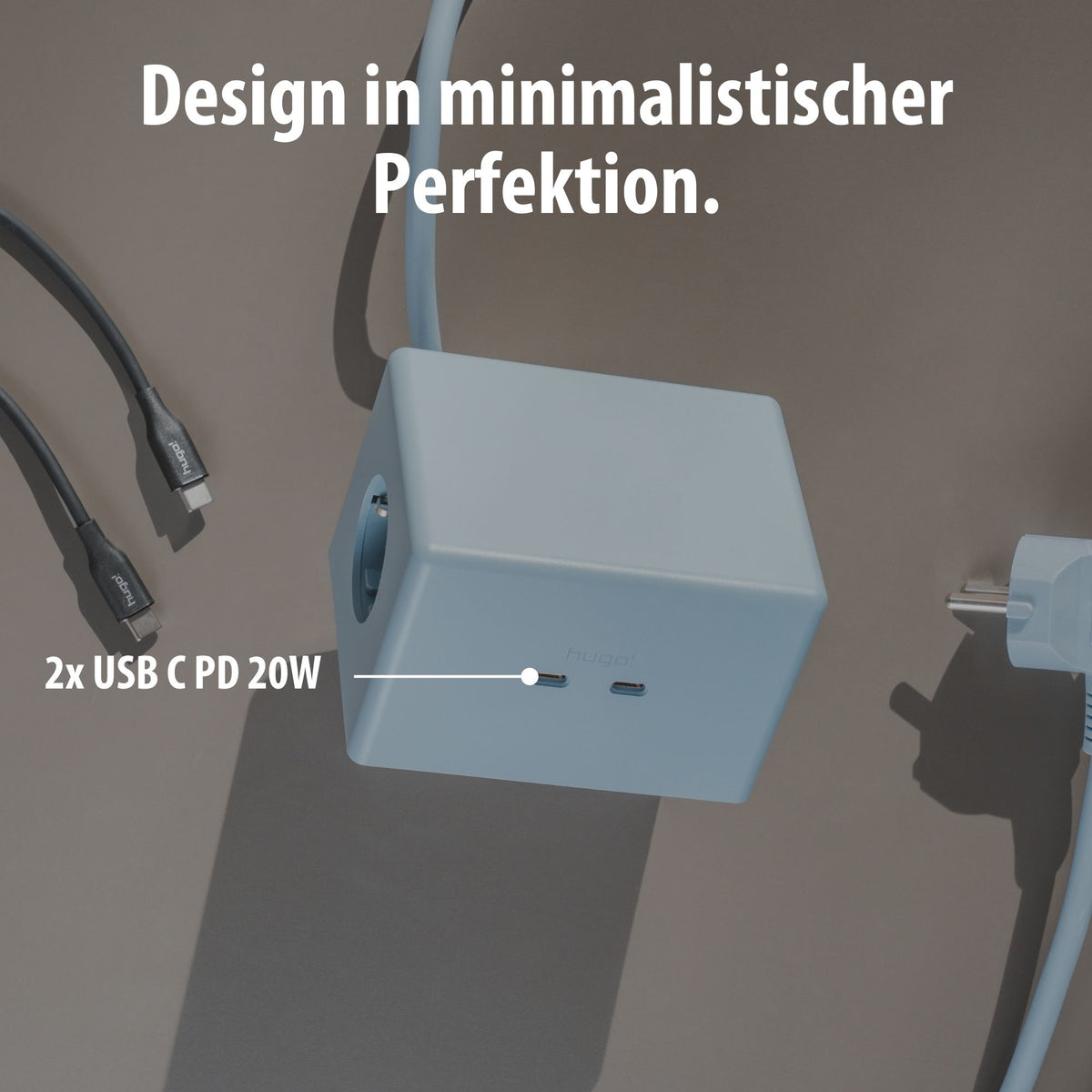 Blauer hugo! ONE mit zwei USB C PD Anschlüssen.