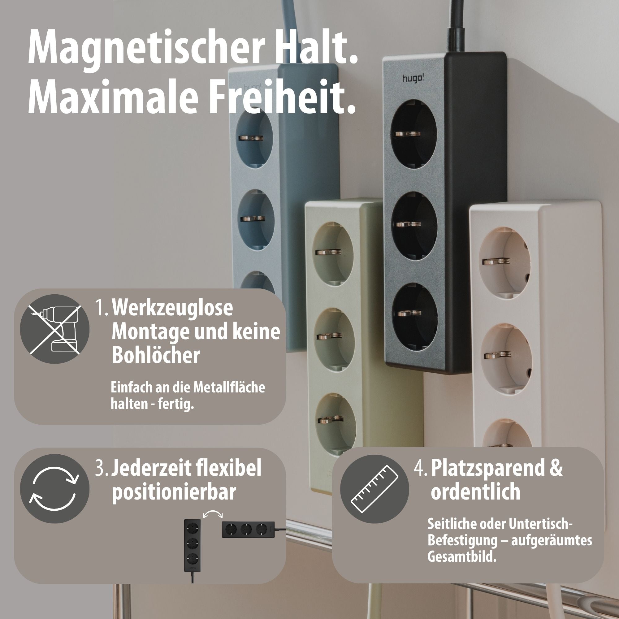 hugo! MAGNETIC Steckdosenleiste