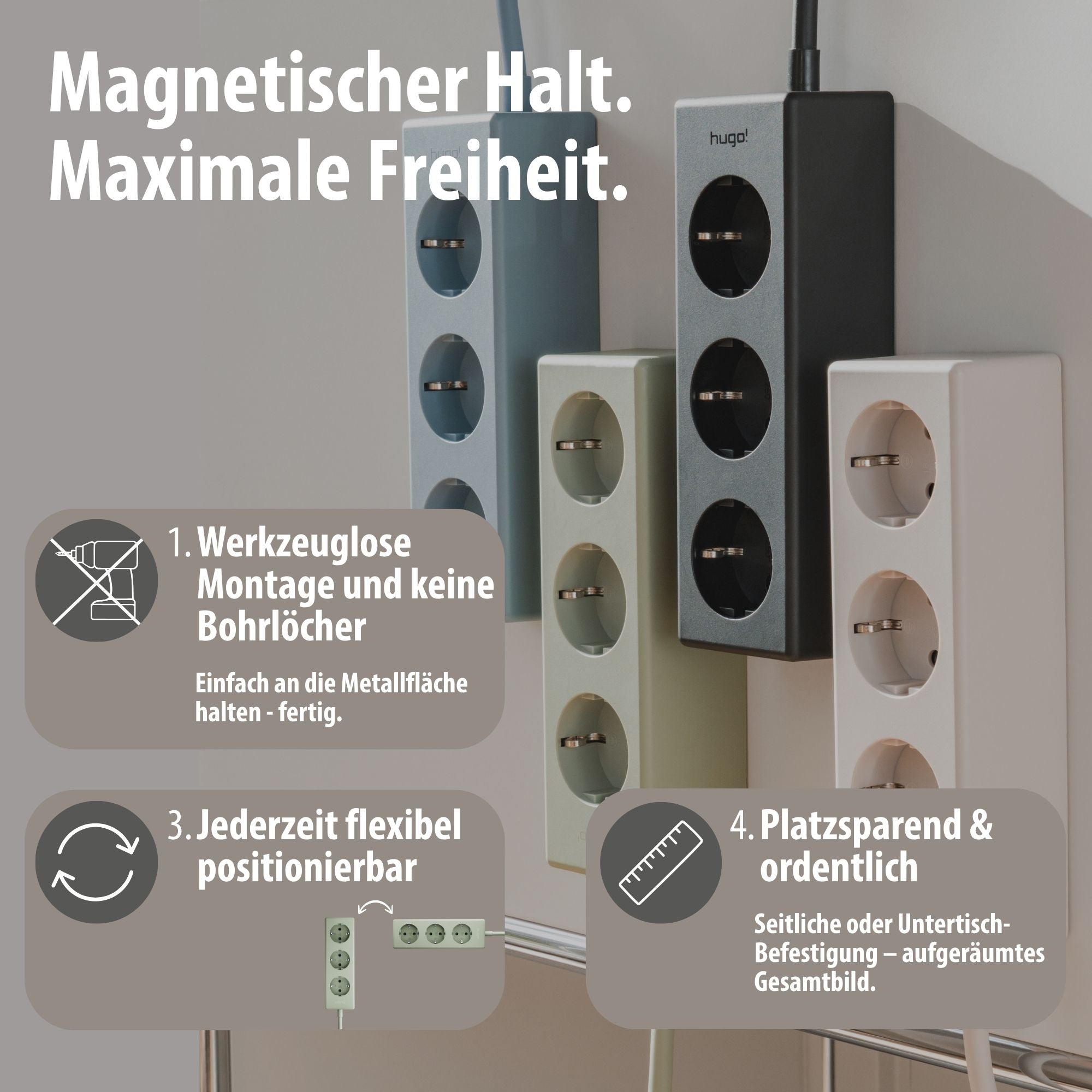 hugo! MAGNETIC Steckdosenleiste
